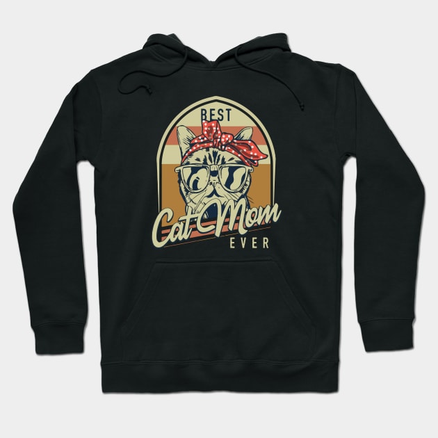 Best Cat Mom Ever Vintage Cats Mom Hoodie by Artmoo